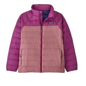 PATAGONIA Kids Down Sweater Jacket Girls XL 14 Pink Nano Puff Puffer Youth READ